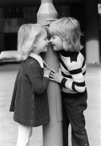 Valentines Day Kiss Children Feb 1973 4 year olds Stephen Simson Valentines Day Kiss Children Feb 1973 4 year olds Stephen Simson