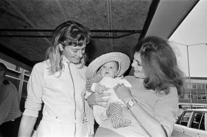 Vanessa Redgrave was at Heathrow Airport holding a baby Vanessa Redgrave was at Heathrow Airport holding a baby