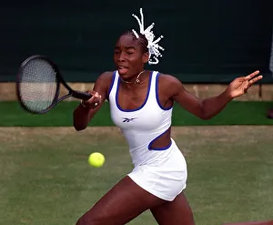 Venus Williams at Wimbledon Tennis Championships June 1999 Venus Williams on court Venus Williams at Wimbledon Tennis Championships June 1999 Venus Williams on court