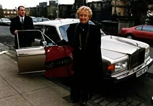 Images Dated 5th December 1995: Vera Weisfeld standing beside Rolls Royce car holding plastic bag Weisfelds store