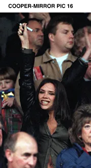 Victoria Adams member of pop group the Spice Girls suddenly likes football as she visits Victoria Adams member of pop group the Spice Girls suddenly likes football as she visits