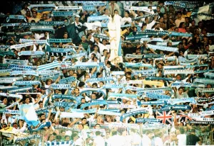 View showing a large section of Lazio Supporters, Paul Gascoigne's new club in Italy View showing a large section of Lazio Supporters, Paul Gascoigne's new club in Italy