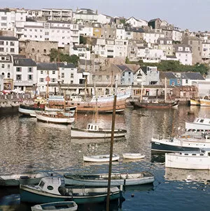 Images Dated 1st October 1971: View of the small fishing town of Brixham, in Torbay, part of the English Rivieira