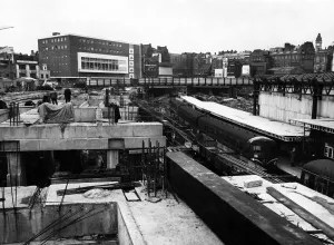 View from the temporary bridge over New Street Station looking towards the new Savoy View from the temporary bridge over New Street Station looking towards the new Savoy