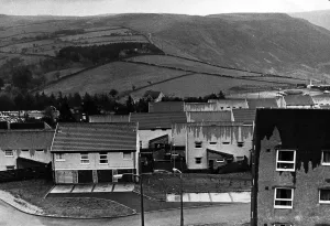 Views from the top of the Penrhys Community Centre with the proposes site for private Views from the top of the Penrhys Community Centre with the proposes site for private