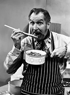 Vincent Price actor as television chef 1970 Vincent Price actor as television chef 1970