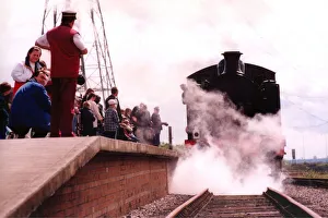 Visitors wath the steam trains in action at the Stephenson Railway Museum, Silverlink Visitors wath the steam trains in action at the Stephenson Railway Museum, Silverlink