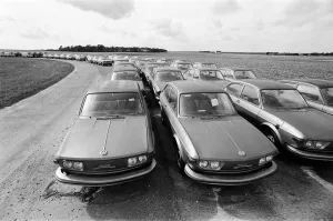Volkswagen vans and cars at Manston, Kent, awaiting distribution to dealers in Britain Volkswagen vans and cars at Manston, Kent, awaiting distribution to dealers in Britain