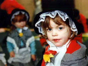 Wales National Costume - Young girl dressed in national costume for St David's Day Wales National Costume - Young girl dressed in national costume for St David's Day