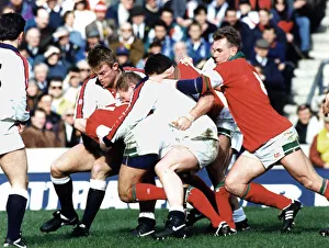 Wales v England - England's Dean Richards wraps up Nigel Davies with Scott Quinnell Wales v England - England's Dean Richards wraps up Nigel Davies with Scott Quinnell