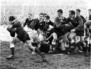 Wales v Scotland Five Nations Rugby Union match. Gareth Edwards sets off Wales v Scotland Five Nations Rugby Union match. Gareth Edwards sets off