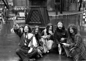 The Wallies August 1974 Outside High Court to defend eviction action Wally The Wallies August 1974 Outside High Court to defend eviction action Wally
