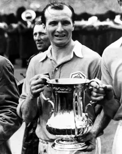 Wally Barnes Football Player of Arsenal with the FA Cup trophy after the victory over Wally Barnes Football Player of Arsenal with the FA Cup trophy after the victory over