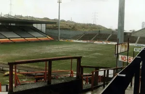 The water logged pitch at Firhill Stadium, home of Scottish club Partick Thistle The water logged pitch at Firhill Stadium, home of Scottish club Partick Thistle