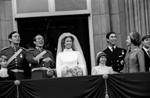 Wedding of Princess Anne to Mark Phillips on balcony 1973 of Buckingham palace with Wedding of Princess Anne to Mark Phillips on balcony 1973 of Buckingham palace with