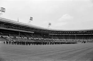 Wembley Stadium rehearsal for opening ceremony of World Cup by schoolboys. 10th July 1966 Wembley Stadium rehearsal for opening ceremony of World Cup by schoolboys. 10th July 1966
