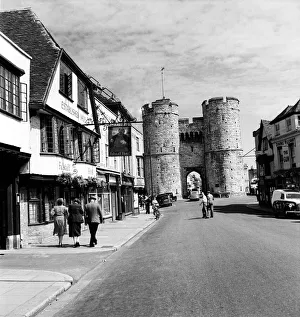 Westgate towers and Falstaff Inn, in Canterbury Kent. October 1952 C4984-001 Westgate towers and Falstaff Inn, in Canterbury Kent. October 1952 C4984-001