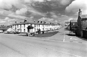 A wide-angle shot looking into Embleton village, taken 5th November 1988 A wide-angle shot looking into Embleton village, taken 5th November 1988
