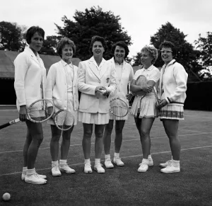 The Wightman Cup Tennis girls commence a stiff training session at Wimbledon today The Wightman Cup Tennis girls commence a stiff training session at Wimbledon today
