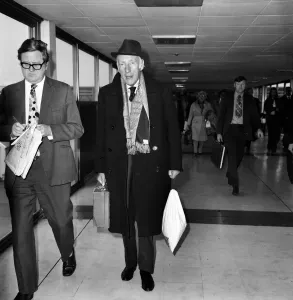 Wilfred Hyde-White arrived at Heathrow Airport from Los Angeles Wilfred Hyde-White arrived at Heathrow Airport from Los Angeles