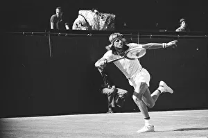 Wimbledon 1976. Bjorn Borg in action. 1st July 1976 Wimbledon 1976. Bjorn Borg in action. 1st July 1976