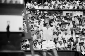 Wimbledon 1976. Bjorn Borg against Roscoe Tanner 1st July 1976 Wimbledon 1976. Bjorn Borg against Roscoe Tanner 1st July 1976