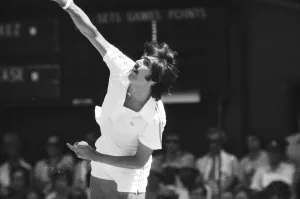 Wimbledon 1976. Ilie Nastase against Ramirez. 1st July 1976 Wimbledon 1976. Ilie Nastase against Ramirez. 1st July 1976