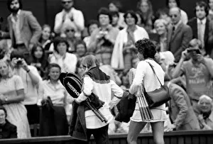Images Dated 30th June 1980: Wimbledon 1980. 7th day. Wade vs. Jaeger on the Centre court today. June 1980 80-3384-031