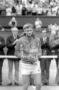 Wimbledon 1980: MenIs Final: Bjorn Borg v. John McEnroe. July 1980 80-3479a-002 Wimbledon 1980: MenIs Final: Bjorn Borg v. John McEnroe. July 1980 80-3479a-002