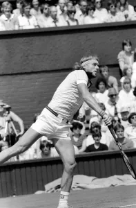 Wimbledon 1st Day: Bjorn Borg in action. June 1981 81-3535-004 Wimbledon 1st Day: Bjorn Borg in action. June 1981 81-3535-004