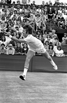 Wimbledon 3rd Day: Jimmy Connors in action. June 1981 81-3579-011 Wimbledon 3rd Day: Jimmy Connors in action. June 1981 81-3579-011