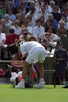 Images Dated 27th June 1991: Wimbledon Tennis. Andre Agassi. June 1991 91-4091-168