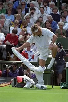 Images Dated 27th June 1991: Wimbledon Tennis. Andre Agassi. June 1991 91-4091-160