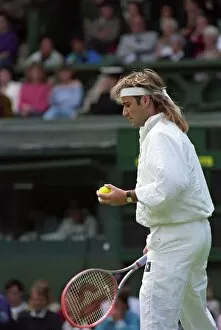 Images Dated 27th June 1991: Wimbledon Tennis. Andre Agassi. June 1991 91-4091-151