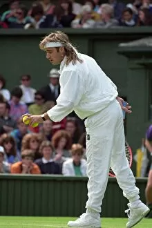 Images Dated 27th June 1991: Wimbledon Tennis. Andre Agassi. June 1991 91-4091-149