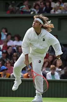 Images Dated 27th June 1991: Wimbledon Tennis. Andre Agassi. June 1991 91-4091-154