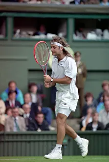 Wimbledon Tennis. Andre Agassi Training. June 1991 91-4091-224 Wimbledon Tennis. Andre Agassi Training. June 1991 91-4091-224