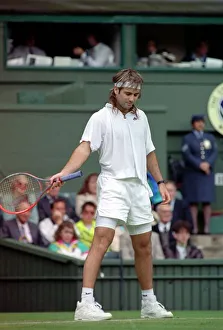Wimbledon Tennis. Andre Agassi Training. June 1991 91-4091-212 Wimbledon Tennis. Andre Agassi Training. June 1991 91-4091-212