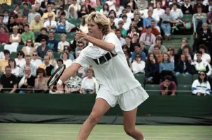 Wimbledon Tennis. Brenda Schultz in action. July 1991 91-4184-055 Wimbledon Tennis. Brenda Schultz in action. July 1991 91-4184-055