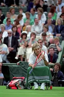 Images Dated 28th June 1991: Wimbledon Tennis Championships. Andre Agassi in action. June 1991 91-4117-035