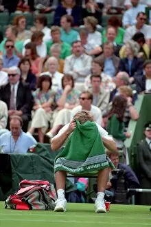 Images Dated 28th June 1991: Wimbledon Tennis Championships. Andre Agassi in action. June 1991 91-4117-032