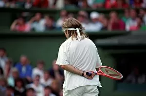 Images Dated 28th June 1991: Wimbledon Tennis Championships. Andre Agassi in action. June 1991 91-4117-028