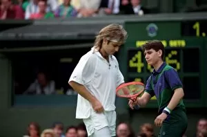 Images Dated 28th June 1991: Wimbledon Tennis Championships. Andre Agassi in action. June 1991 91-4117-027
