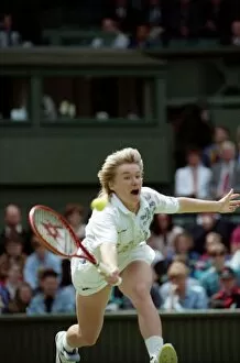 Images Dated 28th June 1991: Wimbledon Tennis Championships. Jana Novotna in action. June 1991 91-4117-019