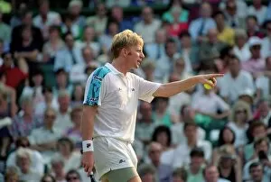 Images Dated 3rd July 1991: Wimbledon Tennis. Mens Semi. Boris Becker v. David Wheaton. July 1991 91-4275-209