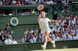 Images Dated 3rd July 1991: Wimbledon Tennis. Mens Semi. Boris Becker v. David Wheaton. July 1991 91-4275-176