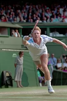 Images Dated 3rd July 1991: Wimbledon Tennis. Mens Semi. Boris Becker v. David Wheaton. July 1991 91-4275-184