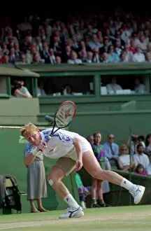 Images Dated 3rd July 1991: Wimbledon Tennis. Mens Semi. Boris Becker v. David Wheaton. July 1991 91-4275-197