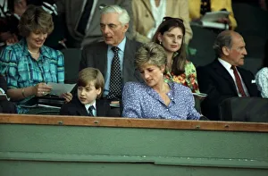 Wimbledon Tennis. Princess Olana+Son, Prince William. July 1991 91-4292-001 Wimbledon Tennis. Princess Olana+Son, Prince William. July 1991 91-4292-001