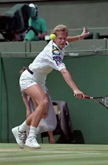 Images Dated 3rd July 1991: Wimbledon Tennis. Stefan Edberg v. Michael Stich. July 1991 91-4275-124